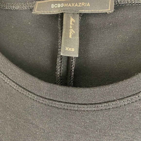 BCBGMaxAzria Long Sleeve Faux Leather Pocket Farah Shift Dress womens XS - Picture 6 of 9